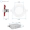 Luxrite 3 Inch LED Fire Rated Recessed Lights 5CCT 2700K-5000K 8W 500LM Dimmable 2 Hour Fire Rated, 6PK LR23478-6PK - alternate 8